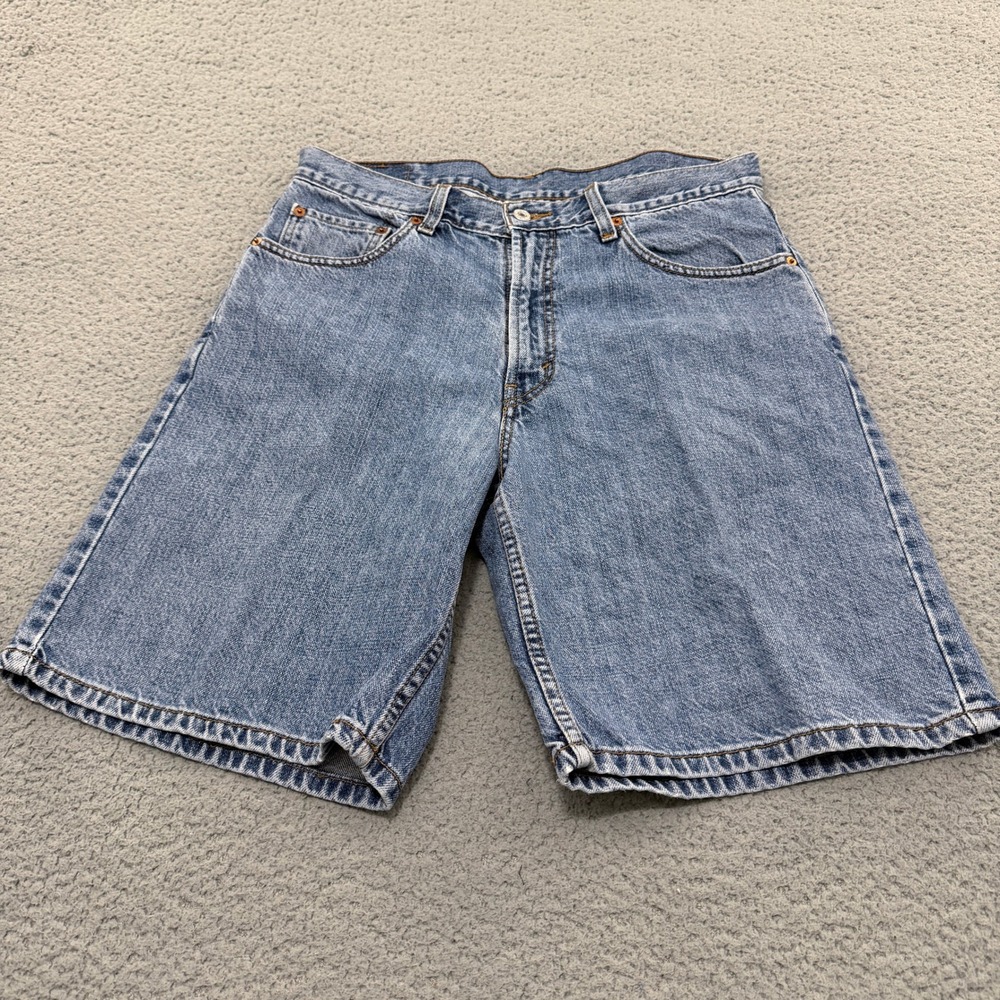 Levis 550 Relaxed Fit Denim Shorts Mens 34 Blue Mid Wash Cotton Jorts Skater